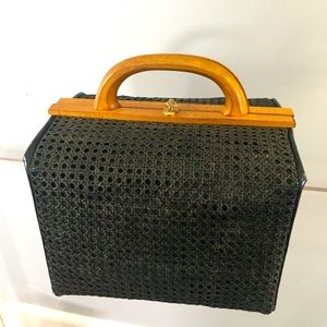 Vintage1960’s Mod Midcentury Modern Cane Bag, rare